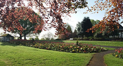 Penrith Castle Park gardens and bandstand